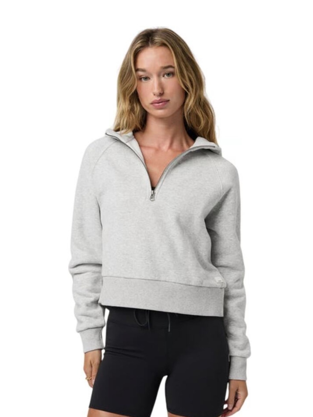 Vuori Restore Half Zip Hoodie Light Gray Medium